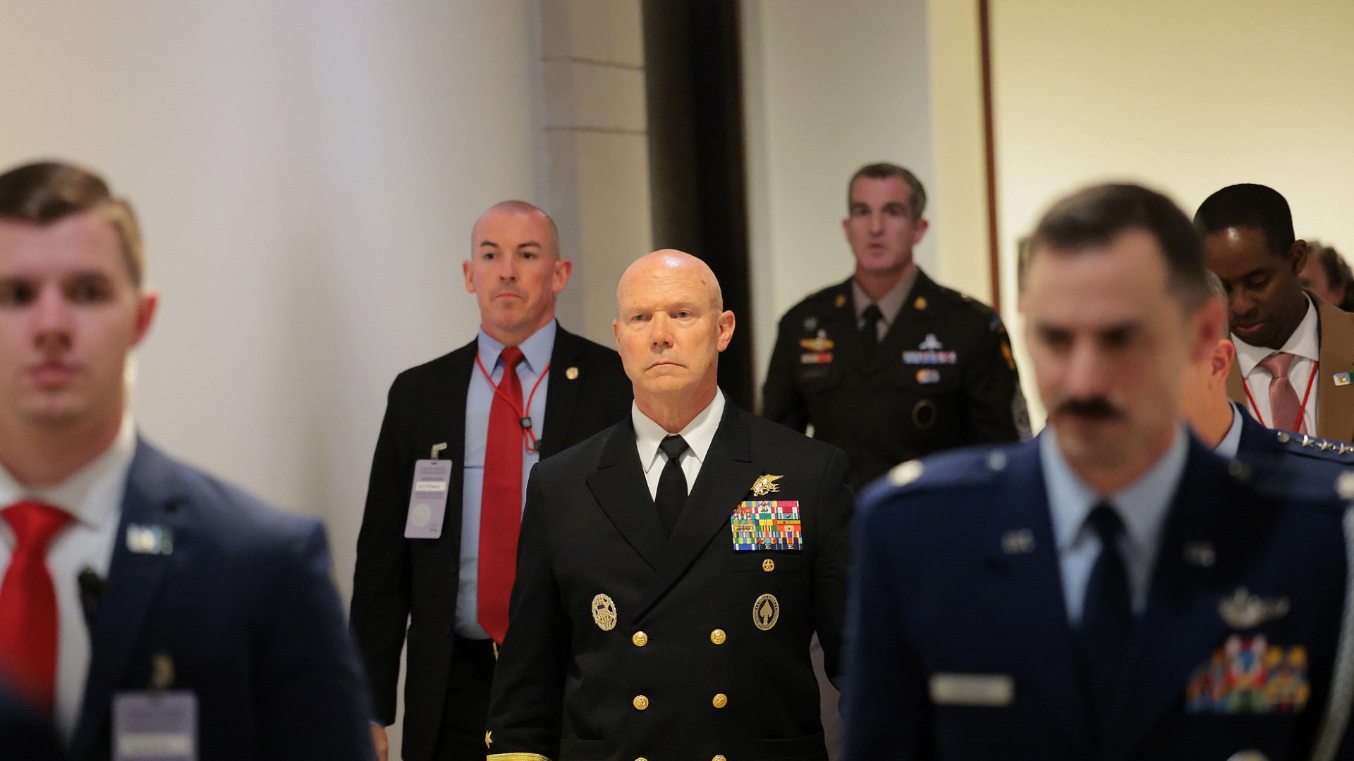 Navy Adm. Frank Bradley departs the U.S. Capitol Building in Washington, D.C., on December 4, 2025. Members of the Senate and House Armed Services and Intelligence committees met with Bradley in closed-door classified sessions to discuss strikes on suspected drug boats from Venezuela ordered by the Trump administration. /VCG