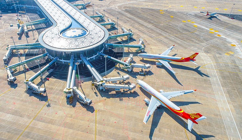 An aerial view of Haikou Meilan International Airport in Hainan, China. /CFP