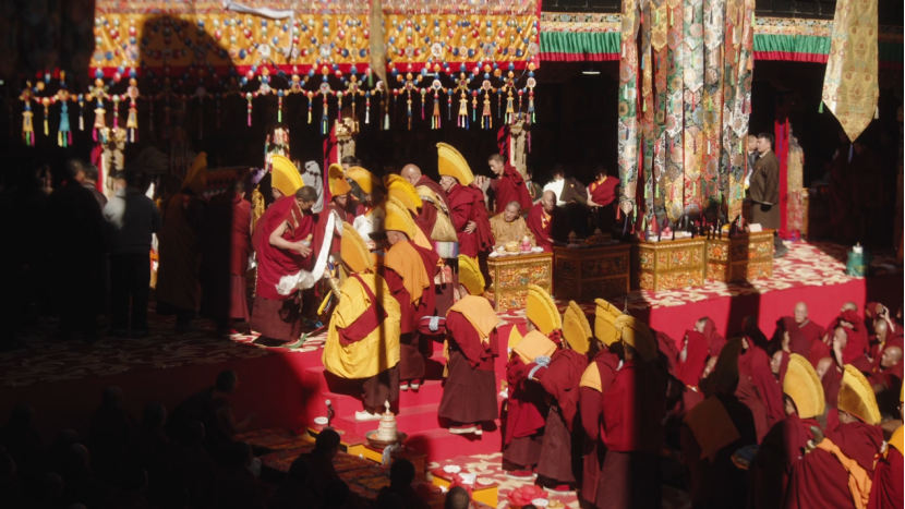 The gathering to commemorate the 30th anniversary of the enthronement of Panchen Erdeni Chos-kyi rGyal-po, Tashilhunpo Monastery, Xigaze, southwest China's Xizang Autonomous Region, December 9, 2025. /CGTN