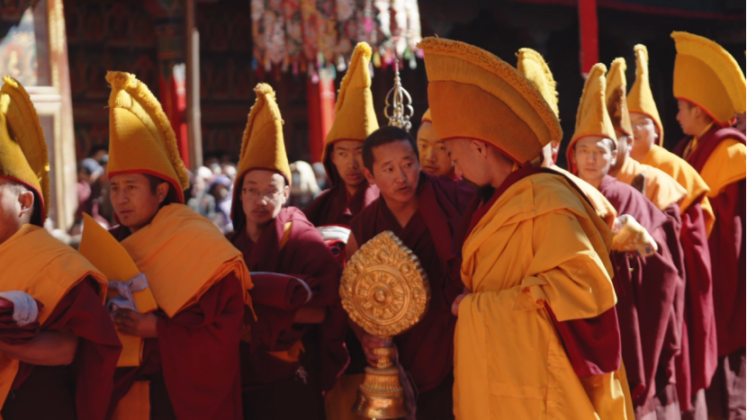 The gathering to commemorate the 30th anniversary of the enthronement of Panchen Erdeni Chos-kyi rGyal-po, Tashilhunpo Monastery, Xigaze, southwest China's Xizang Autonomous Region, December 9, 2025. /CGTN