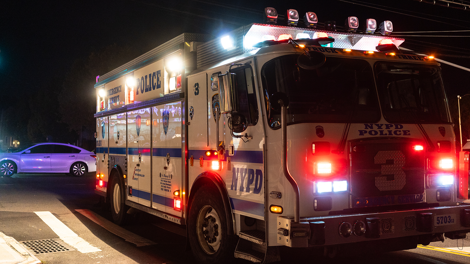 The image shows a New York City Police vehicle on duty. /VCG