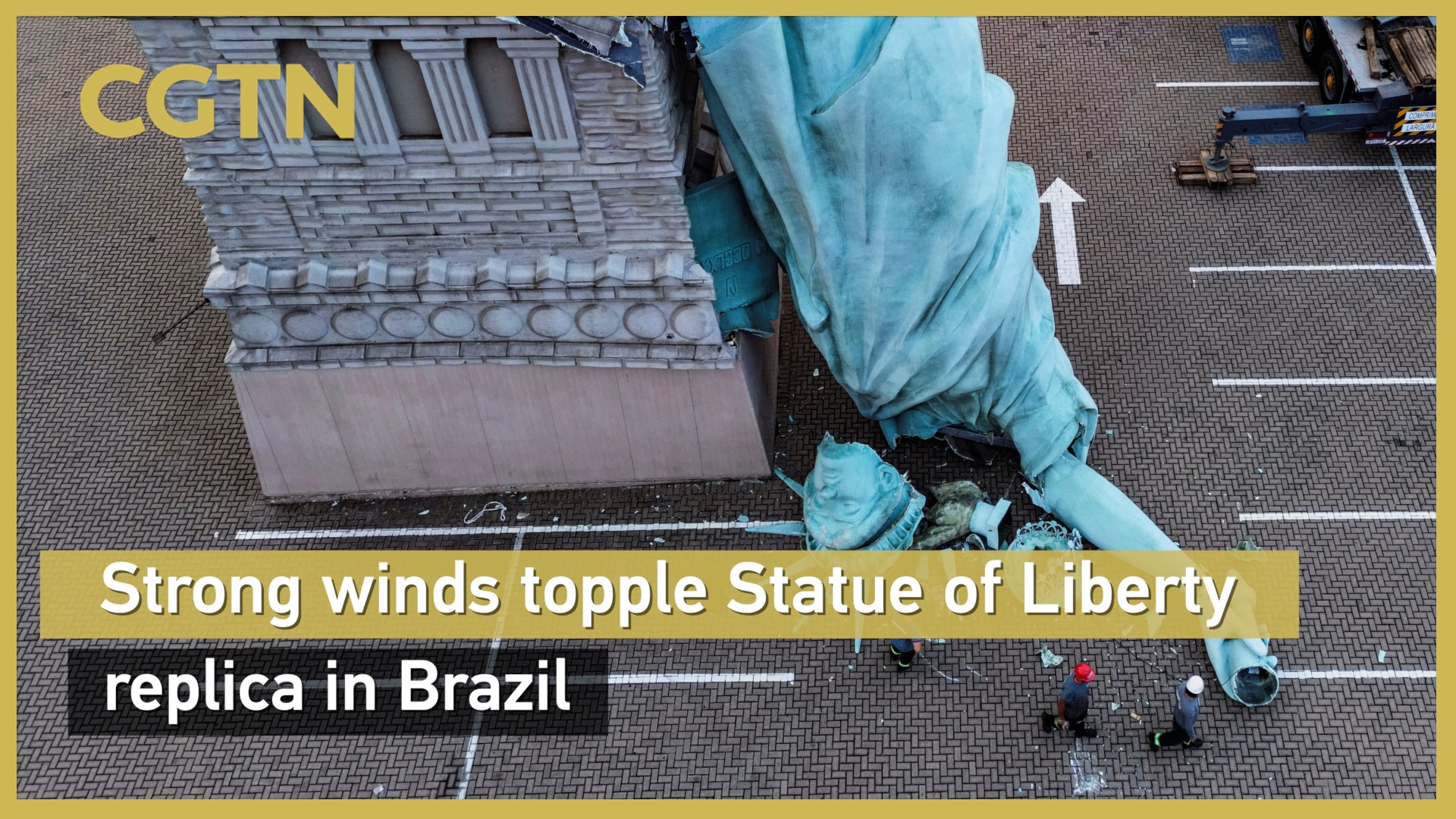 Strong winds topple Statue of Liberty replica in Brazil 