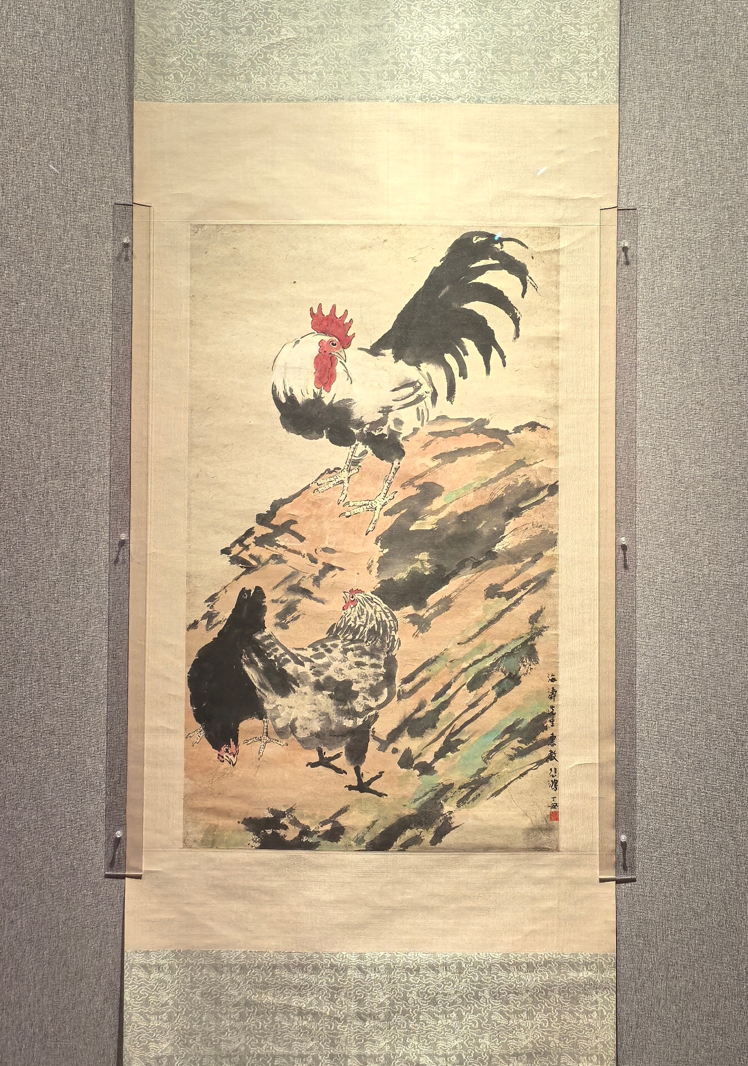 A work by renowned Chinese artist Xu Beihong is seen on display at the 