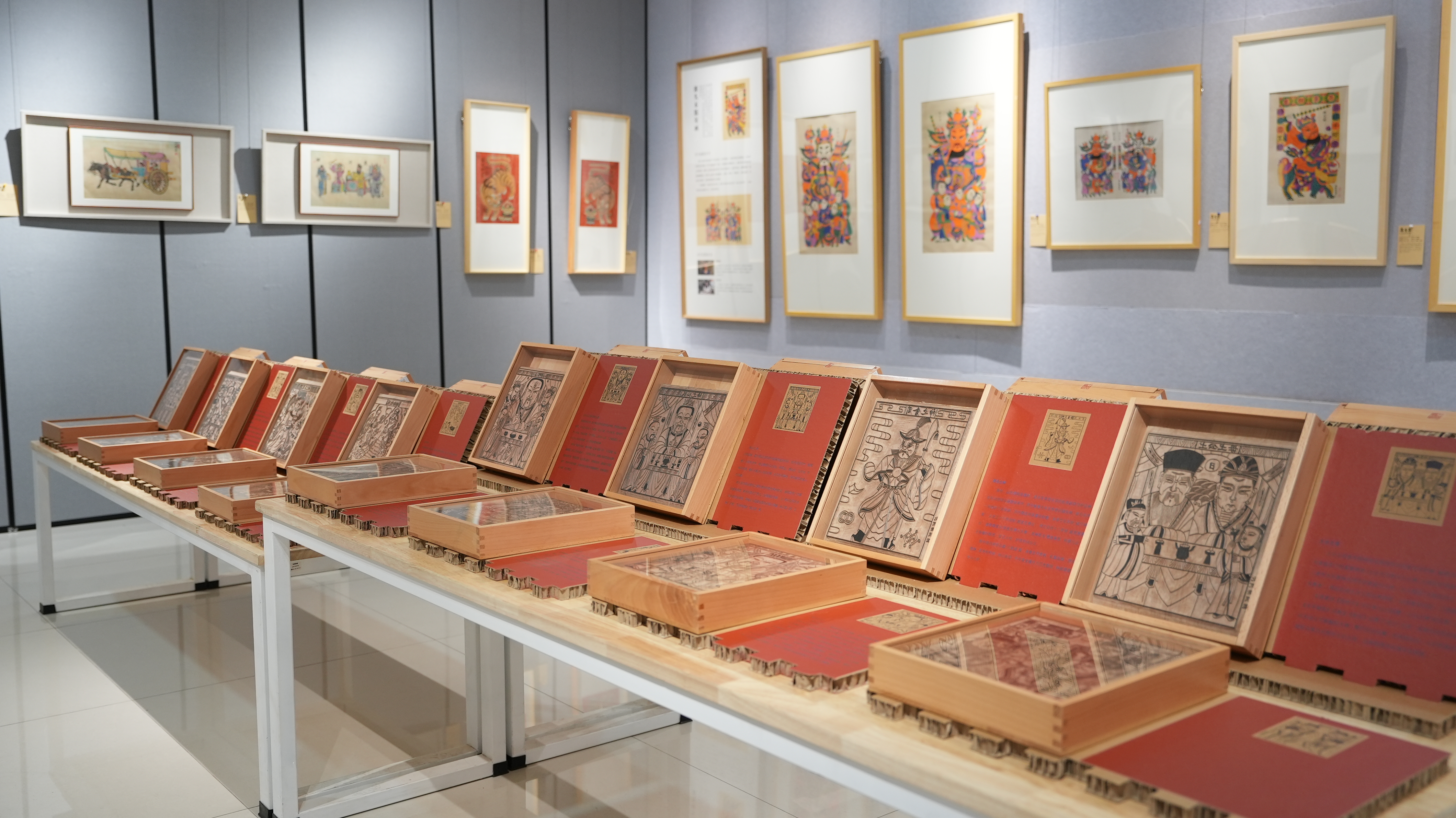A national exhibition of woodblock New Year Paintings kicks off in Beijing on December 13, 2025. /Photo provided to CGTN