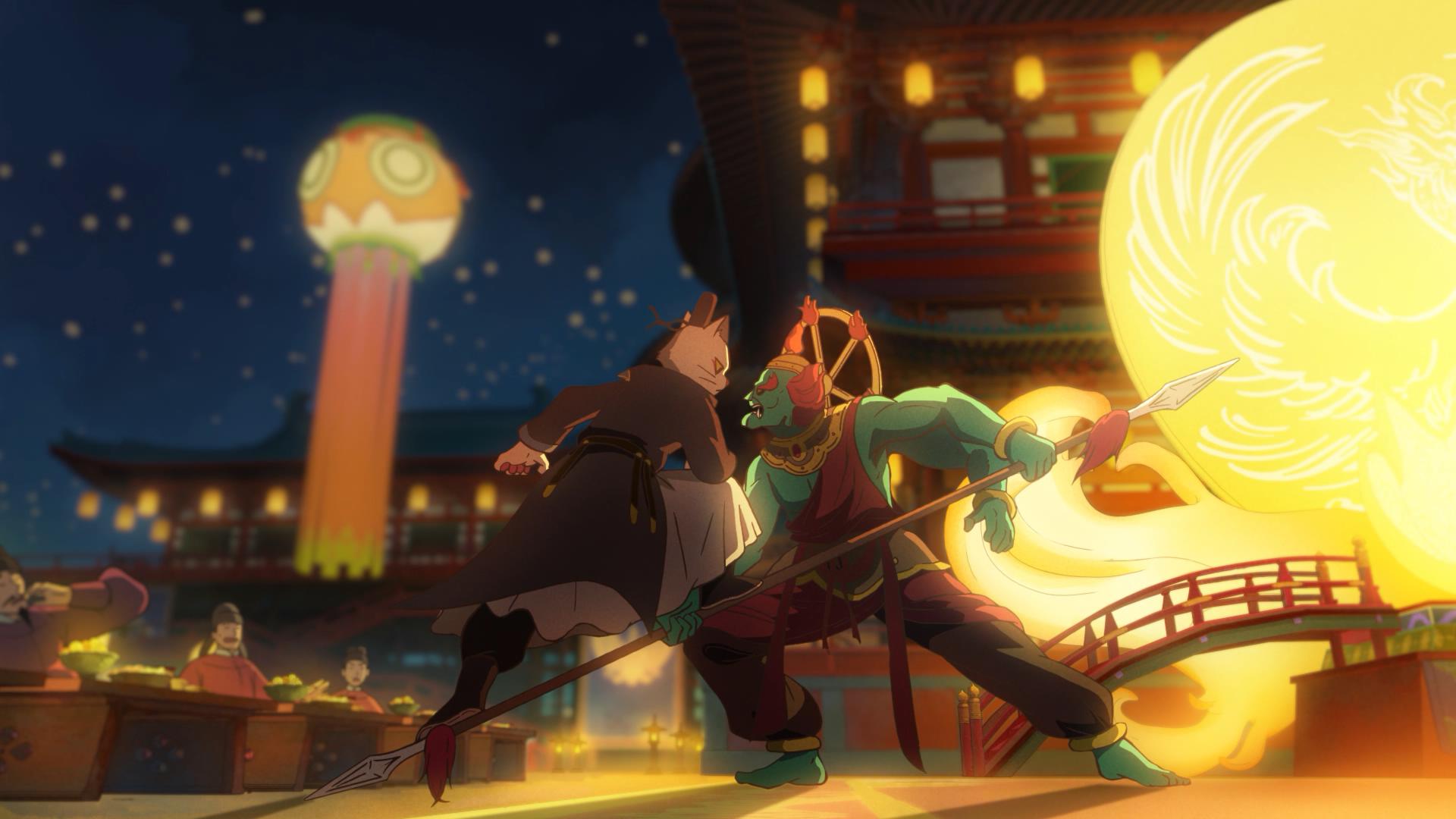 A scene from the animation 