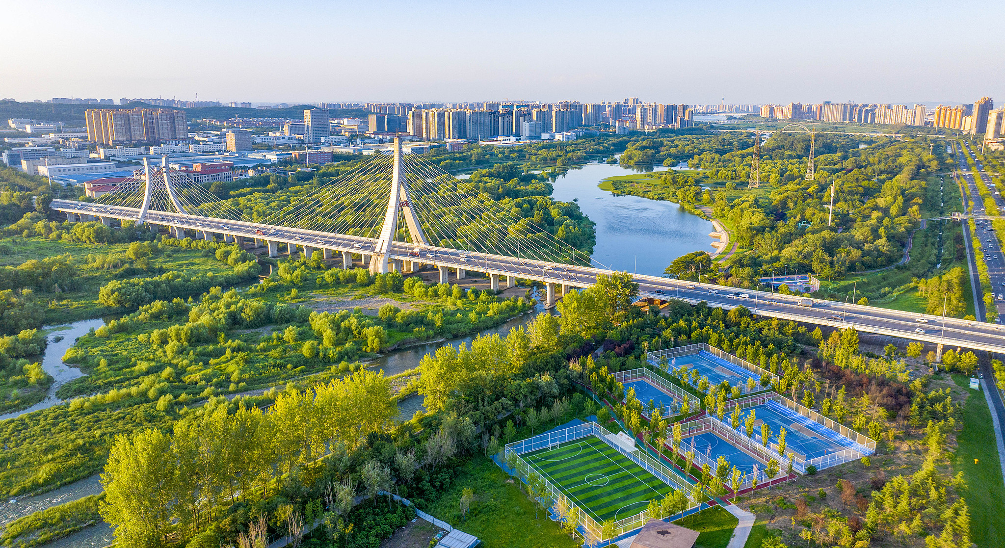 Luohe River Wetland Park in Luoyang, Henan Province, central China, August 11, 2025. /VCG