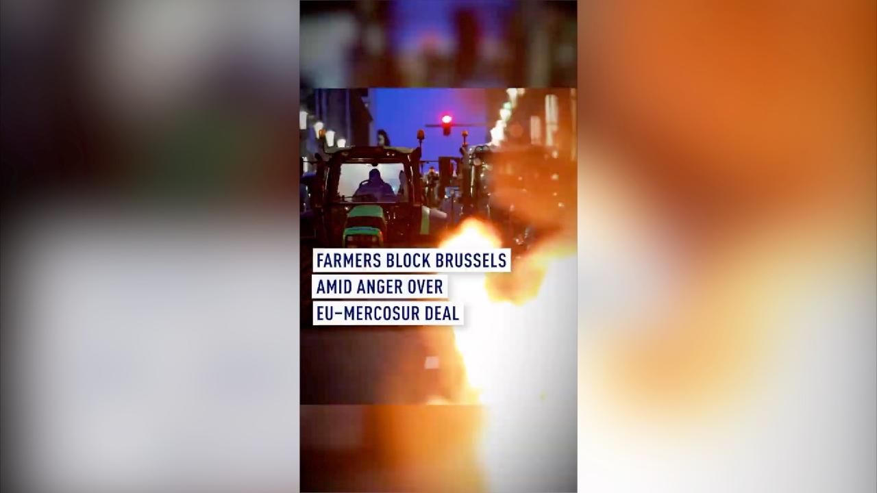 Farmers block Brussels over EU-Mercosur trade deal