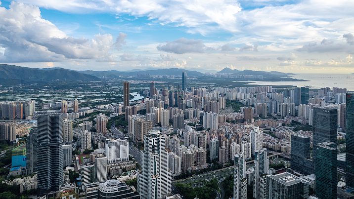 An aerial image of sci-tech innovation cooperation zone in Shenzhen City, Guangdong Province, June 27, 2023. /VCG