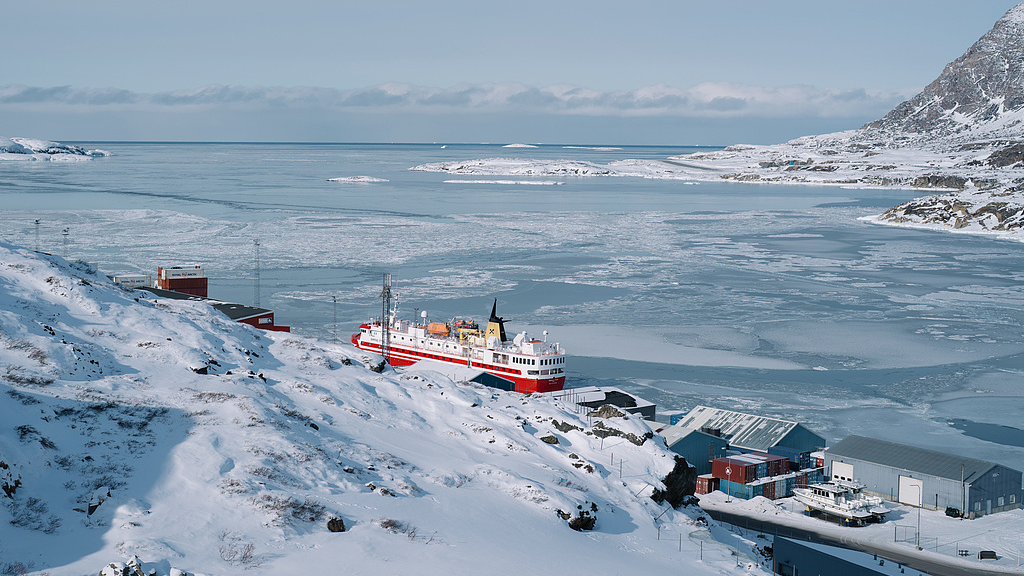 A passenger ferry at the port in Sisimiut, Greenland, March 30, 2025. /VCG