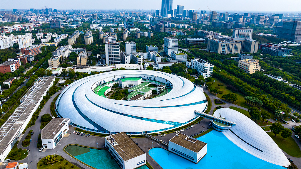 An aerial view of the Shanghai Synchrotron Radiation Facility in Zhangjiang District, Shanghai, China, October 18, 2024. /VCG