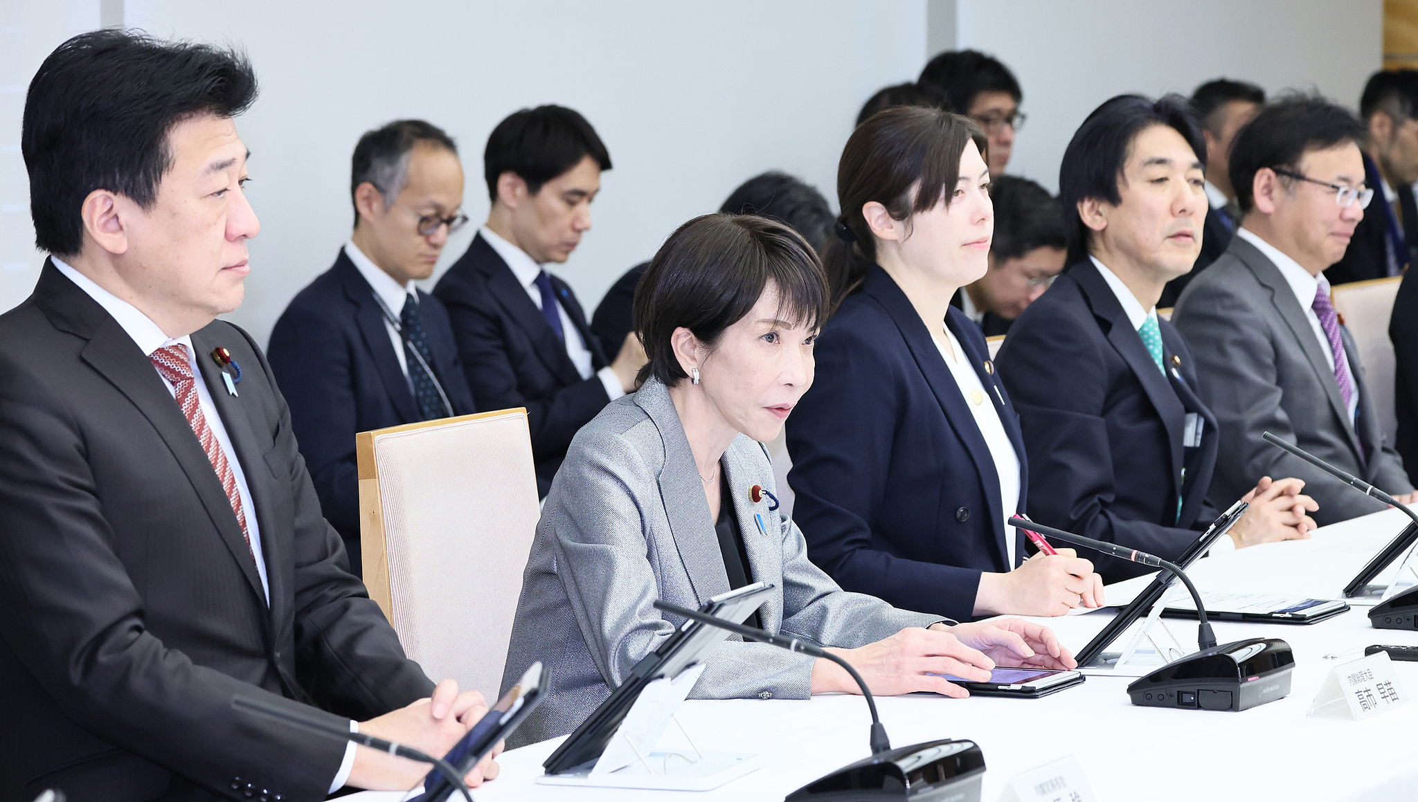 Japanese Prime Minister Sanae Takaichi attends the AI Strategy headquarters meeting held at the Prime Minister's Office in Tokyo, Japan, December 19, 2025. /VCG 