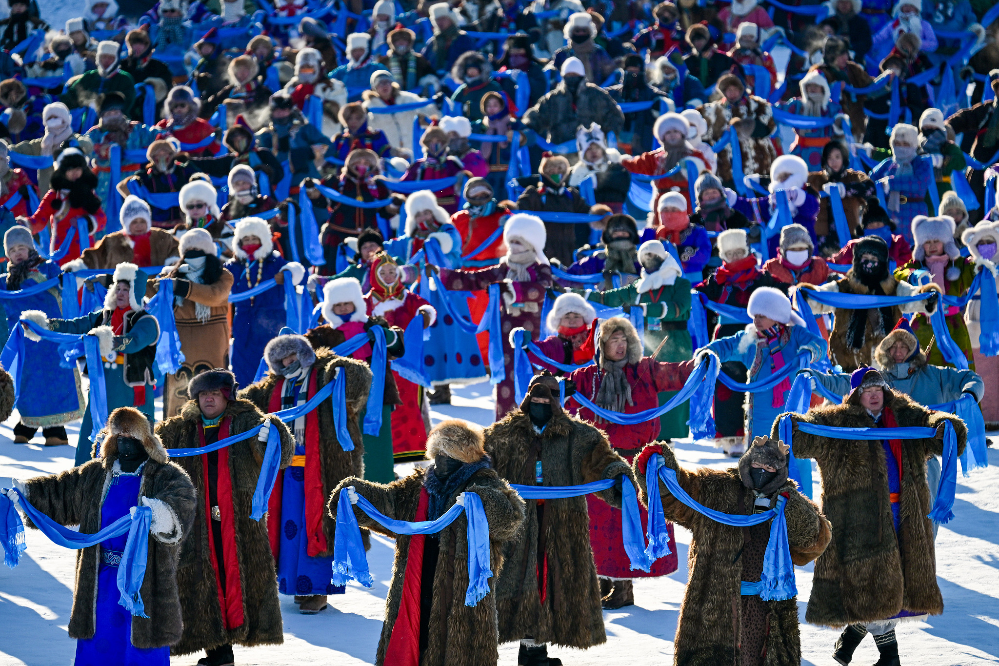 The 21st Ice and Snow Naadam Fair of the Inner Mongolia Autonomous Region officially opens, in Hailar District of Hulun Buir, north China. /VCG