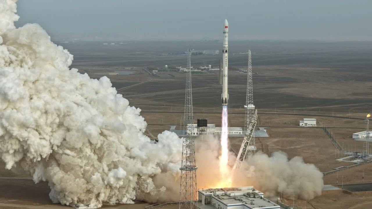 The Long March-12A Y1 carrier rocket lifts off from the Dongfeng commercial space innovation pilot zone in northwest China, December 23, 2025. /CMG