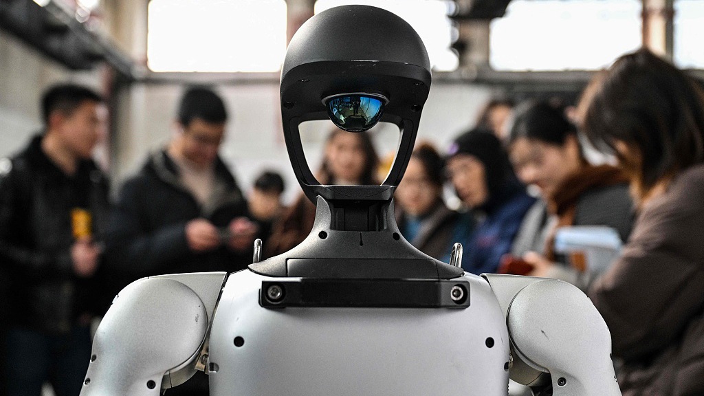 A humanoid robot from Unitree Robotics during the Global Developer Conference in Shanghai, China, February 21, 2025. /VCG 