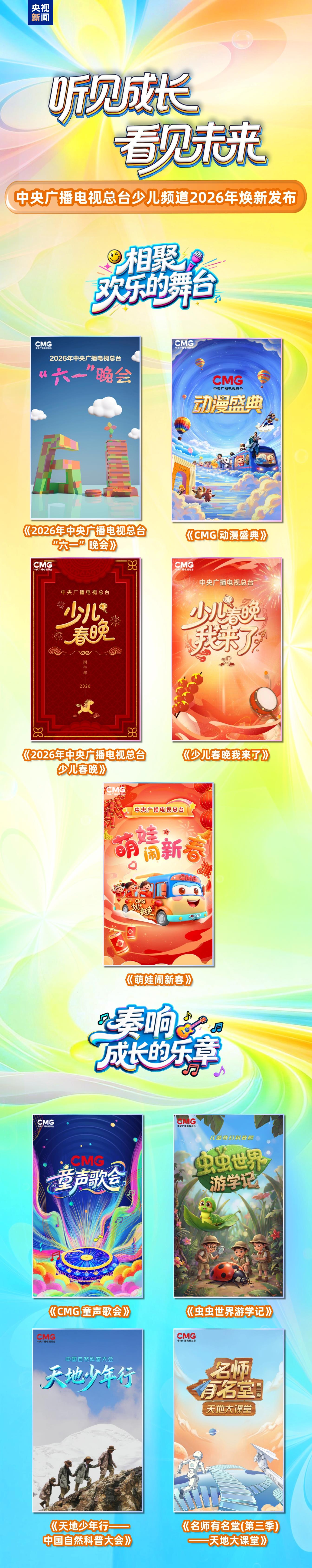 Posters show the 30 new programs set to be broadcast by CMG's Children's Channel in 2026. /CMG