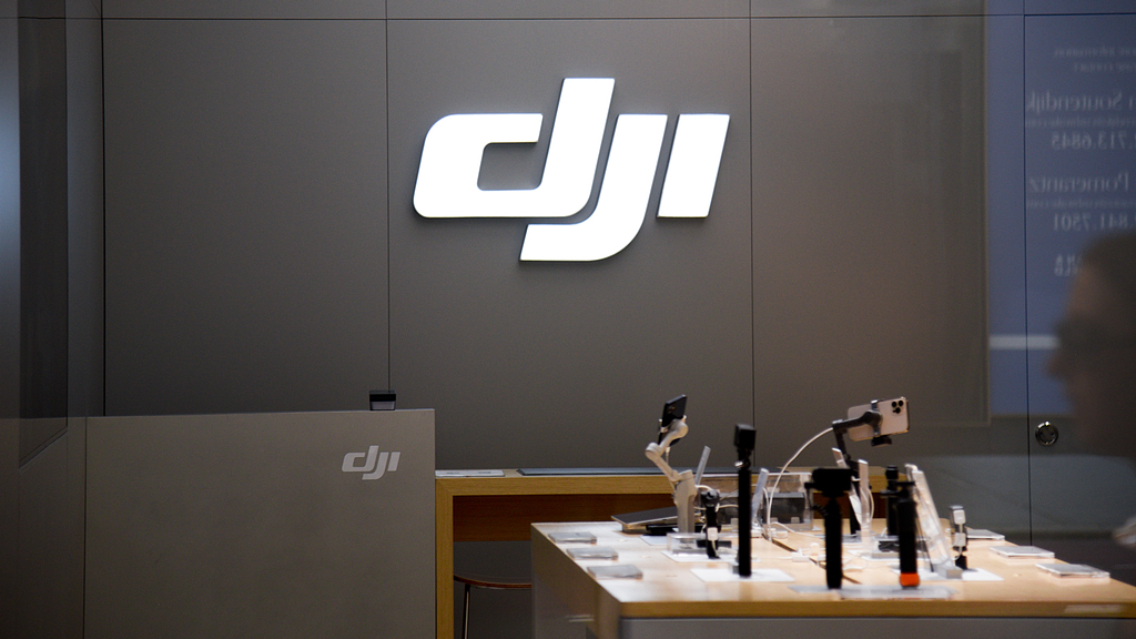 DJI brand signage displayed in New York, the U.S., August 10, 2025. /VCG