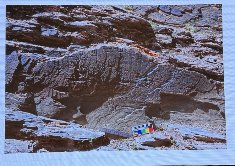 Rare inscription carved in stone dating back more than 2,000 years to the Qin Dynasty, in the Qinghai-Xizang Plateau, northwest China. /CMG