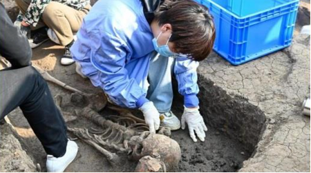 Excavation site in Jiahu Village, Wuyang County, Henan Province, central China. /CMG