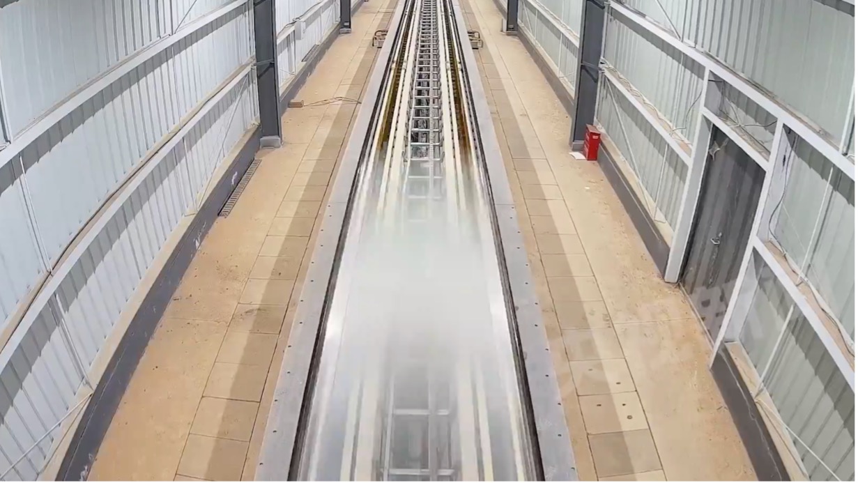 The test vehicle moves at such high speed that it creates a motion blur in the photo. /CMG