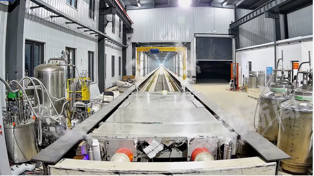 The test vehicle prepares to depart. /CMG