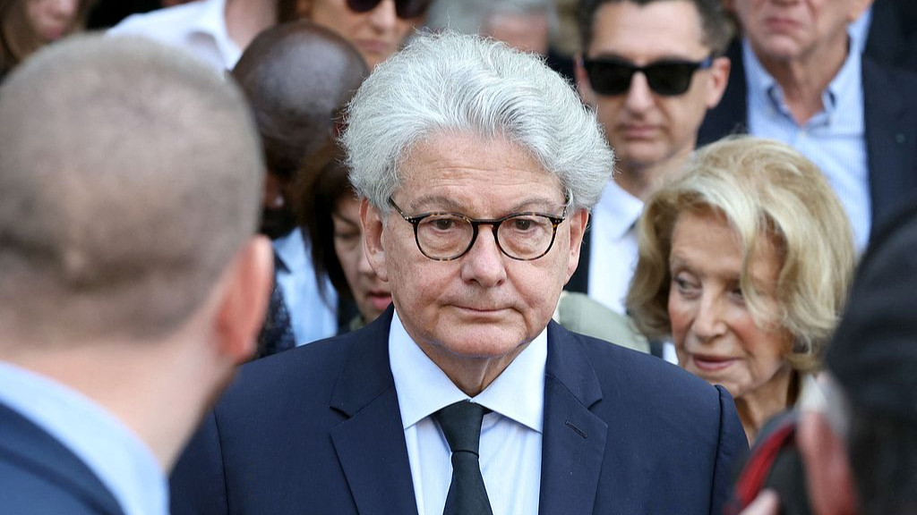 Former European Commissioner for the Internal Market Thierry Breton attends an event at the Saint-Germain-des-Pres church in Paris, France, June 13, 2025. /VCG
