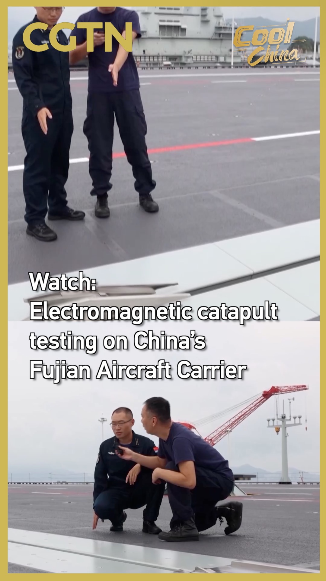 Electromagnetic catapult testing on China's Fujian aircraft carrier