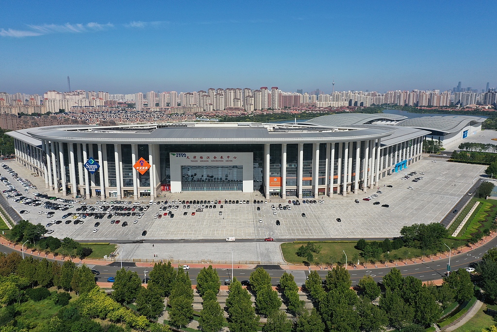 A view of the Tianjin Meijiang Convention and Exhibition Center, Tianjin, China, September 8, 2025. /VCG