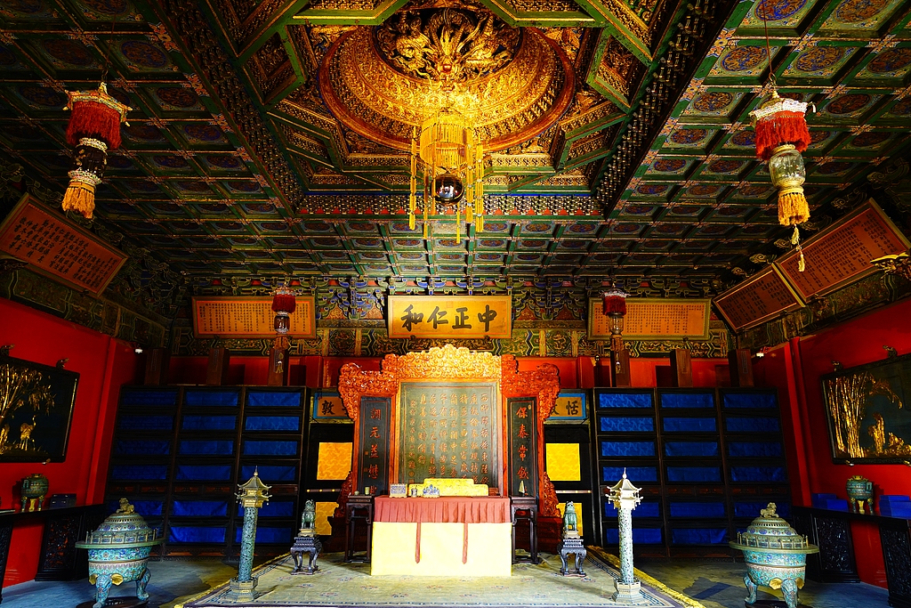 An interior view of the restored Hall of Mental Cultivation at the Palace Museum in Beijing, December 26, 2025. /VCG