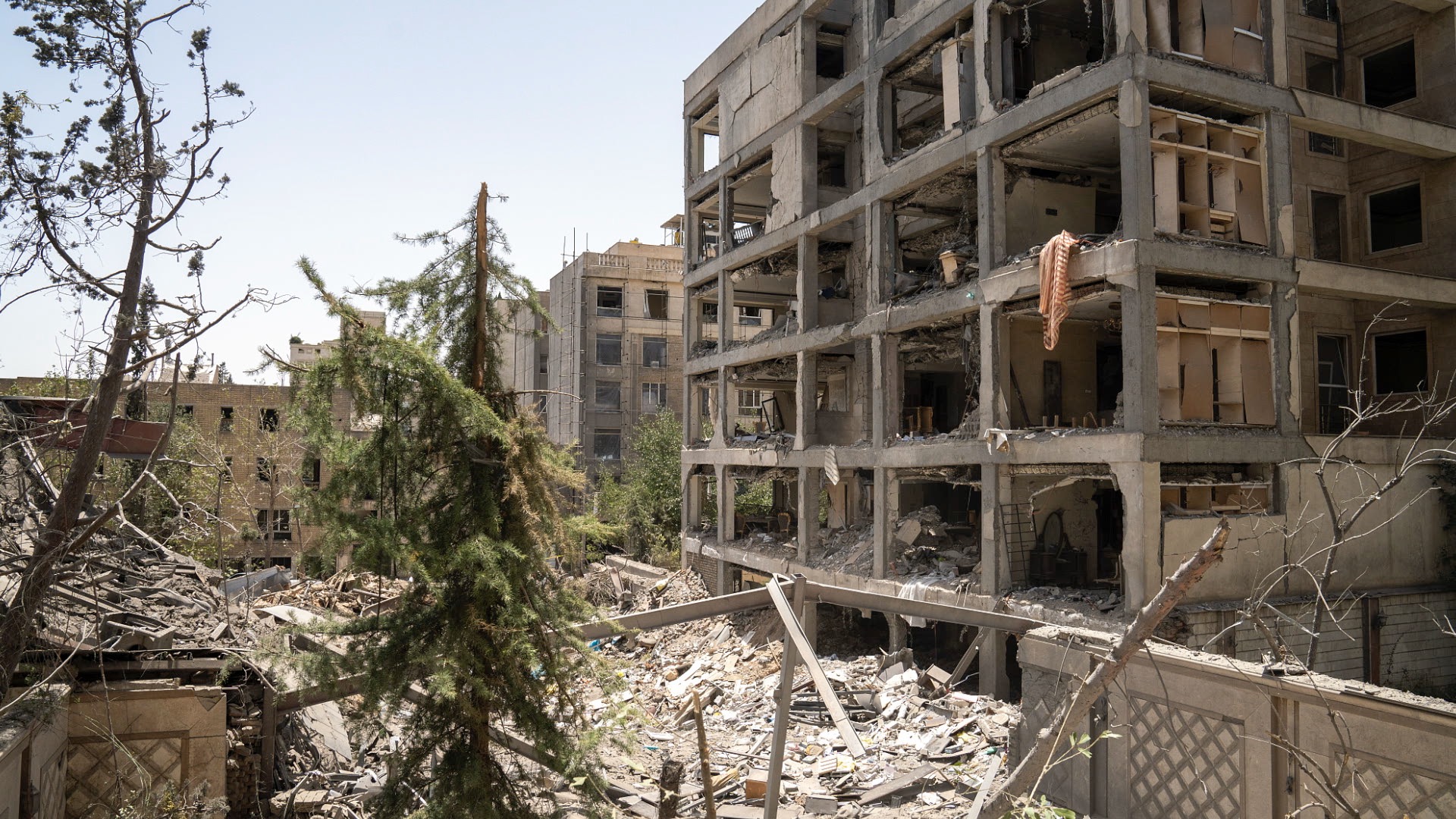 A residential neighborhood in northern Tehran, Iran, shows damage from an Israeli airstrike, on June 29, 2025. /VCG