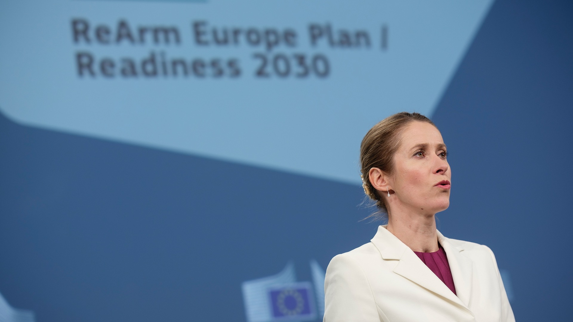 EU Commission Vice-President and High Representative for Foreign Affairs and Security Policy Kaja Kallas speaks to the media about the White Paper on the Future of European Defense and the ReArm Europe plan at the Berlaymont, the EU Commission headquarters, in Brussels, Belgium, on March 19, 2025. /VCG