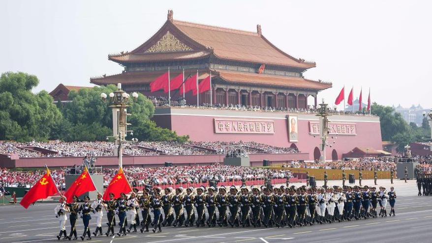 The guard of honor of the Chinese People's Liberation Army attends a parade in Beijing, capital of China, September 3, 2025. /Xinhua