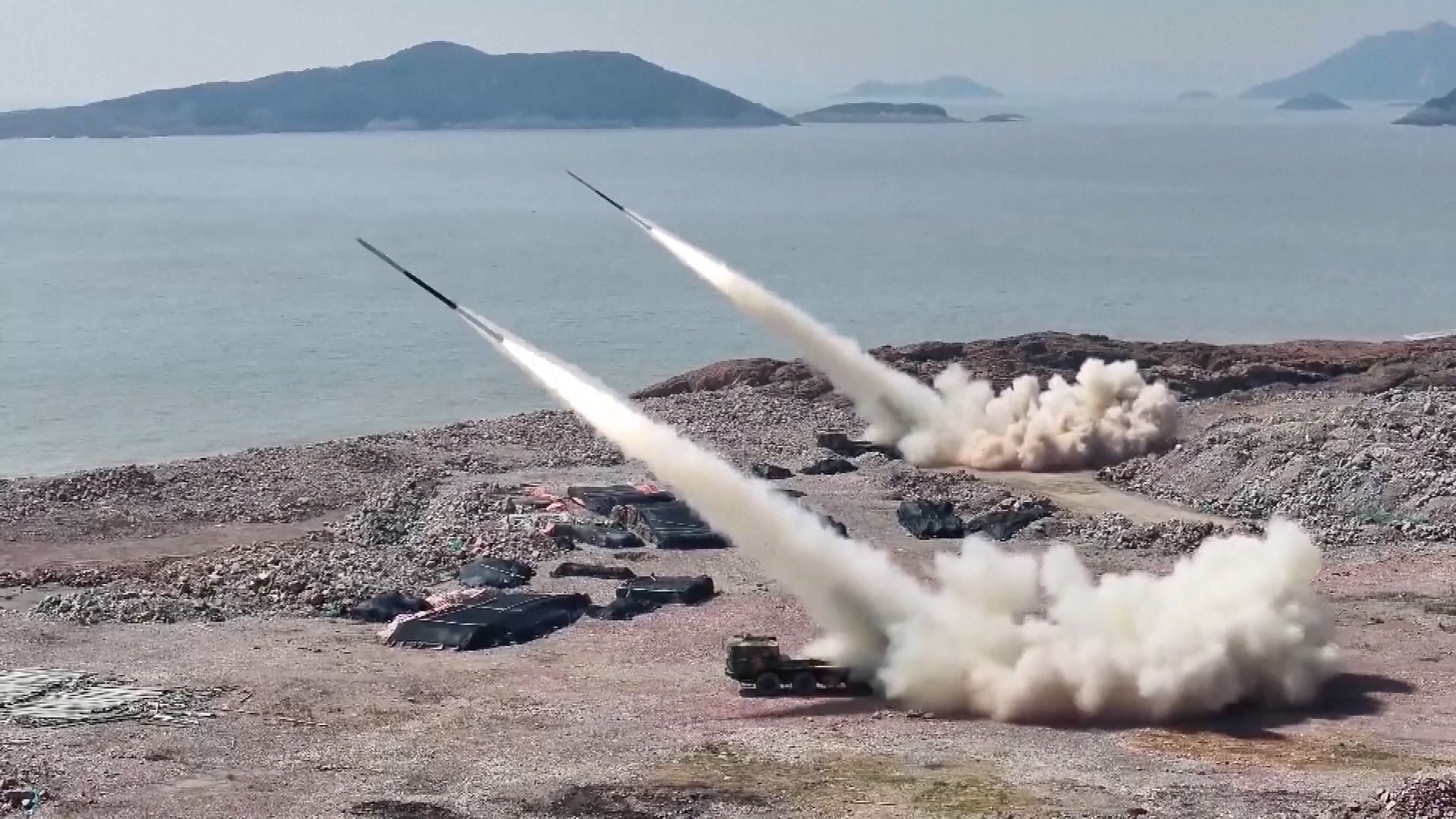 Screenshot of a video of military exercises code-named 