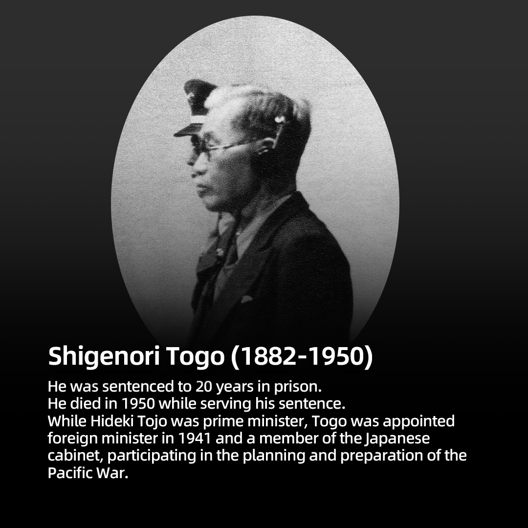 The 14 Class-A war criminals enshrined at Yasukuni Shrine