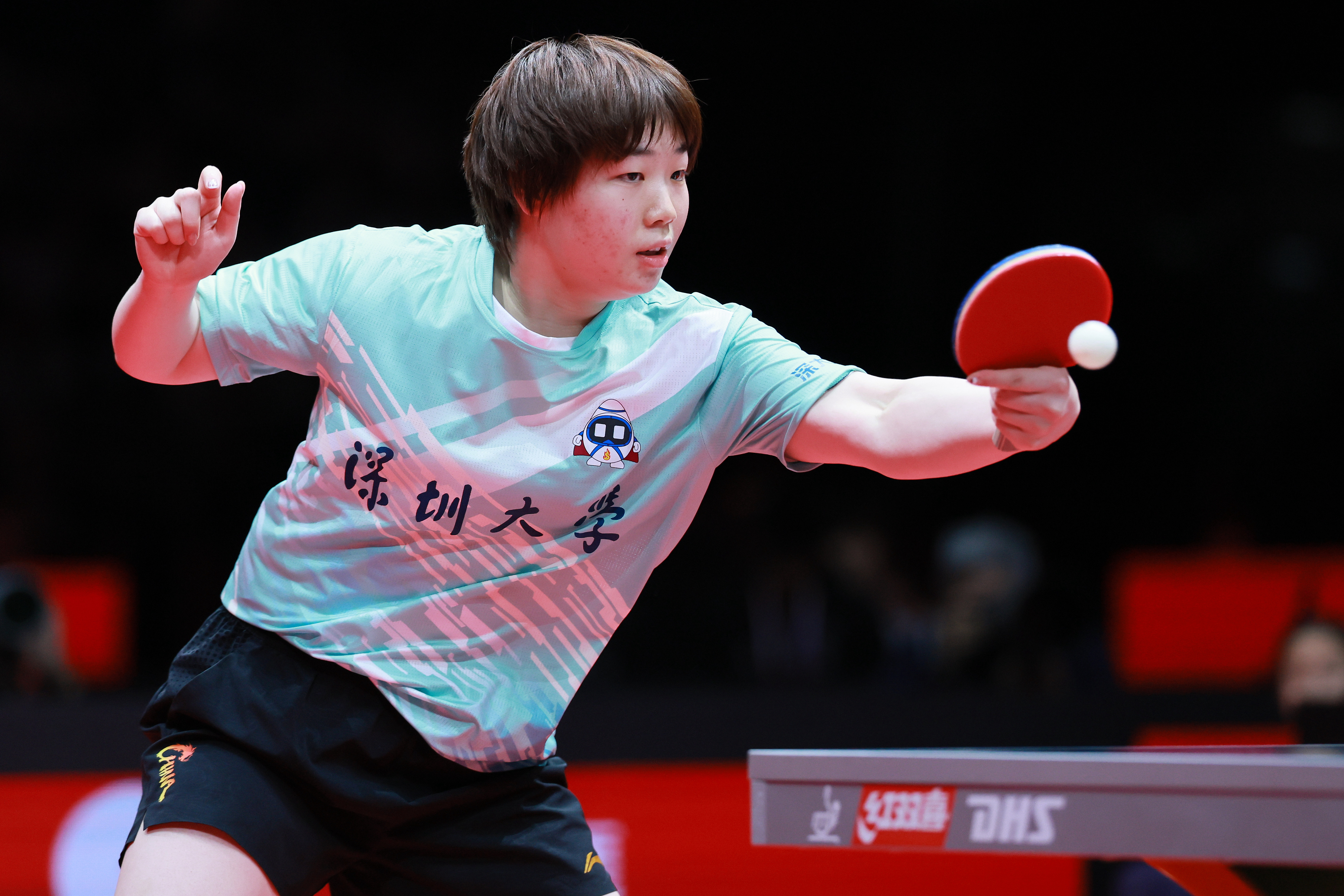 Shenzhen University's Kuai Man in action during the 2025 China Table Tennis Super League women's team semifinal against Shanghai Longteng in Nanjing, China, December 26, 2025. /VCG