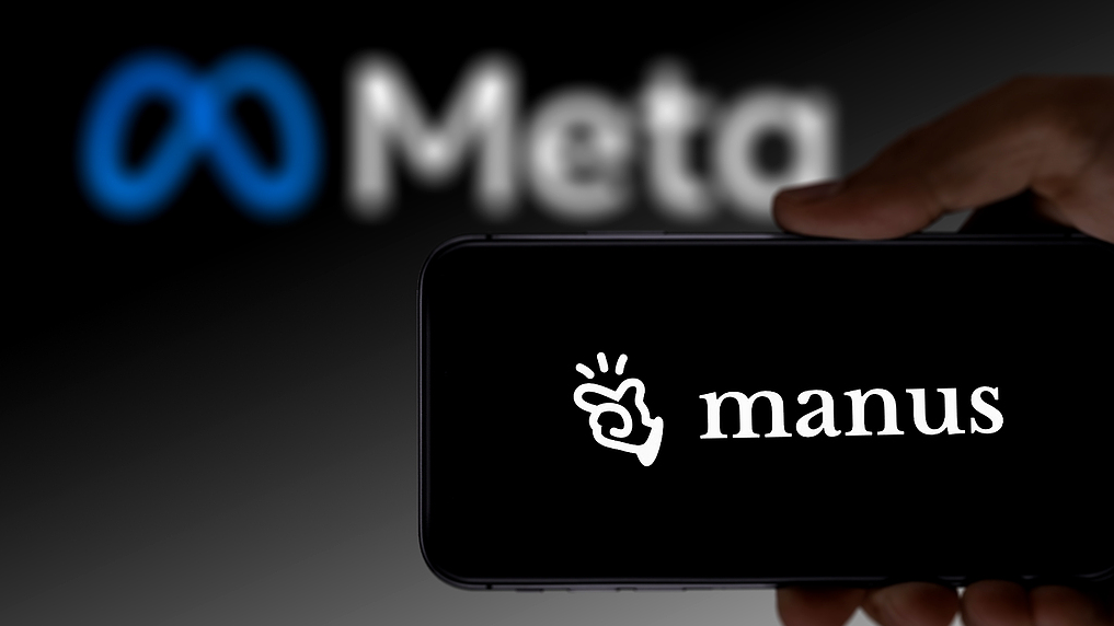 Company logos of Meta and Manus./ VCG