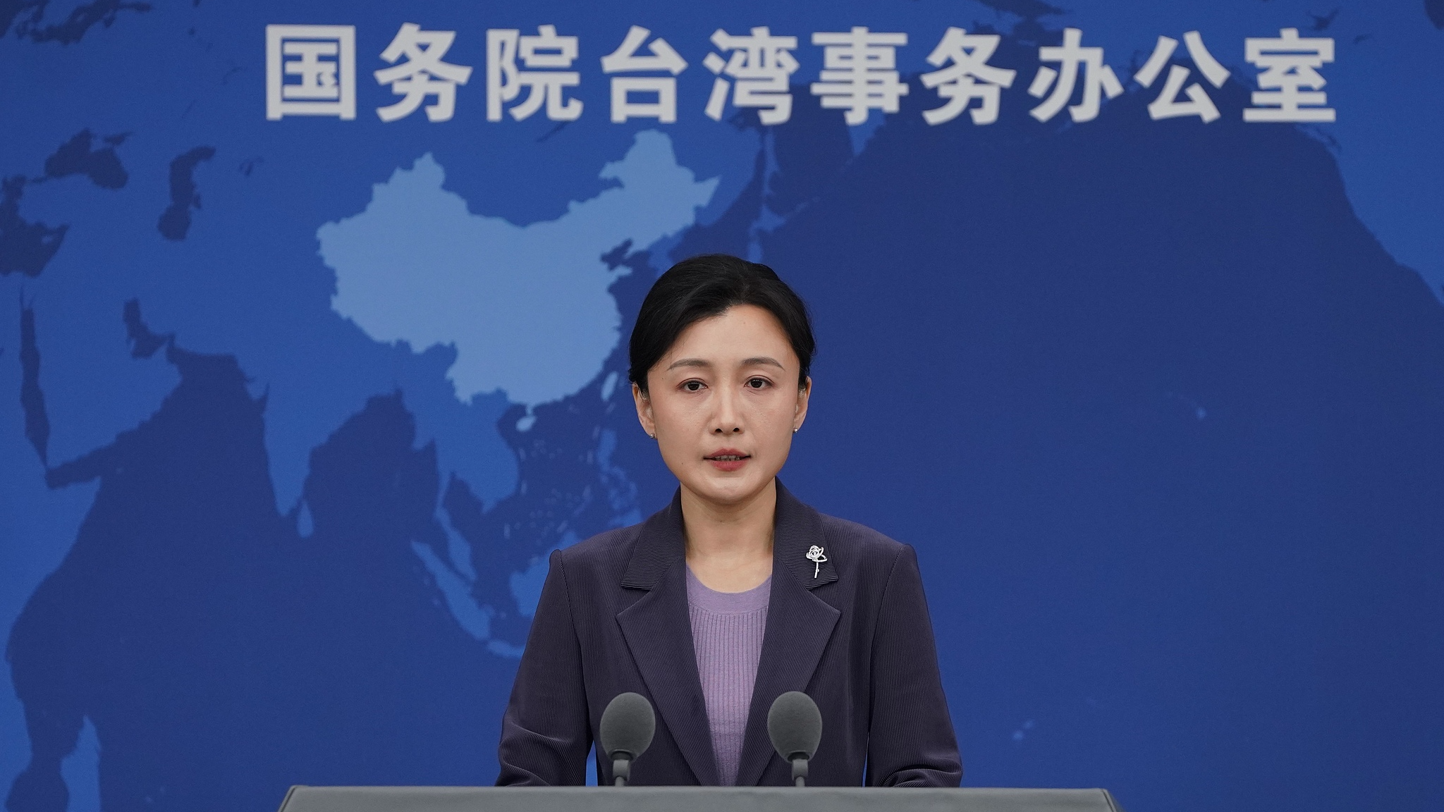 Taiwan Affairs Office of the State Council spokesperson Zhang Han at a press conference in Beijing, China, December 31, 2025. /VCG