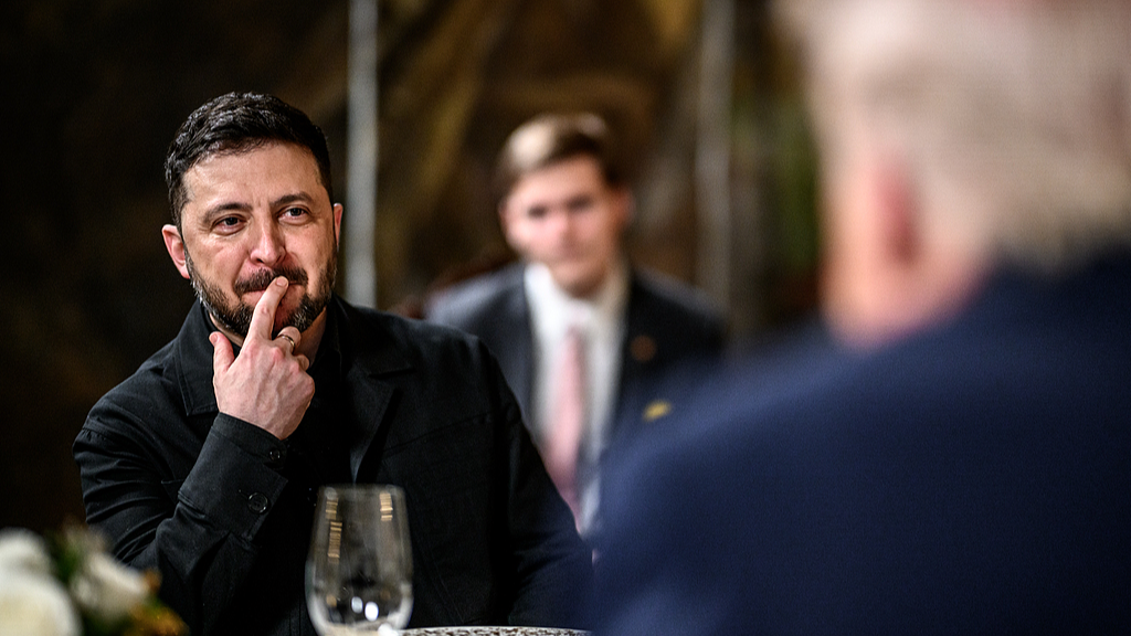 U.S. President Donald Trump meets with Ukrainian President Volodymyr Zelenskyy at Mar-a-Lago in Palm Beach, Florida, U.S., December 28, 2025. /VCG