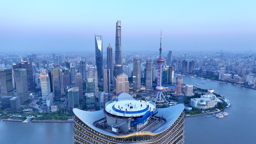 The Stage, a new observation deck atop White Magnolia Plaza in Shanghai, east China, April 14, 2025. /Xinhua