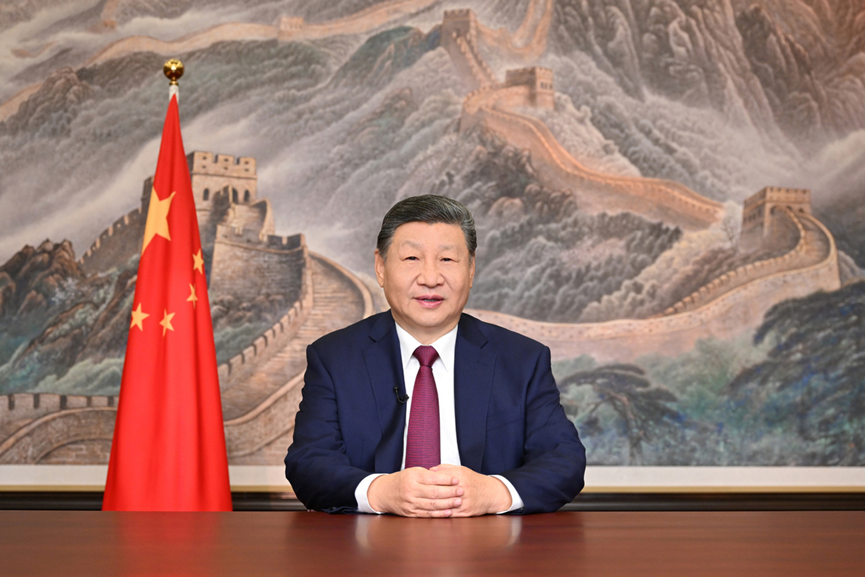 Chinese President Xi Jinping delivers 2026 New Year's address, December 31, 2025. /Xinhua