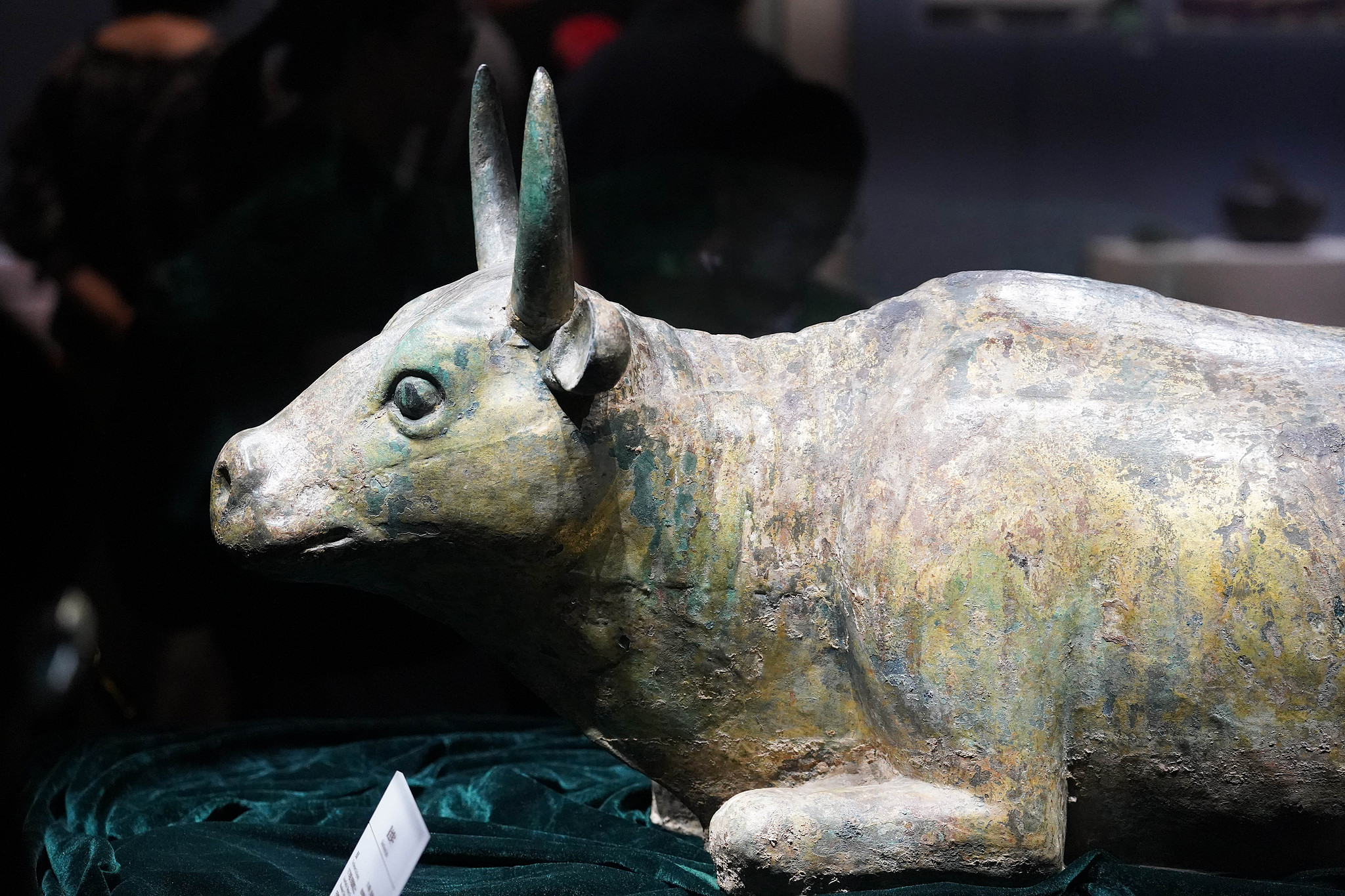 A 188 kg gilded bronze ox from the Xixia Dynasty is displayed at Ningxia Museum. /VCG