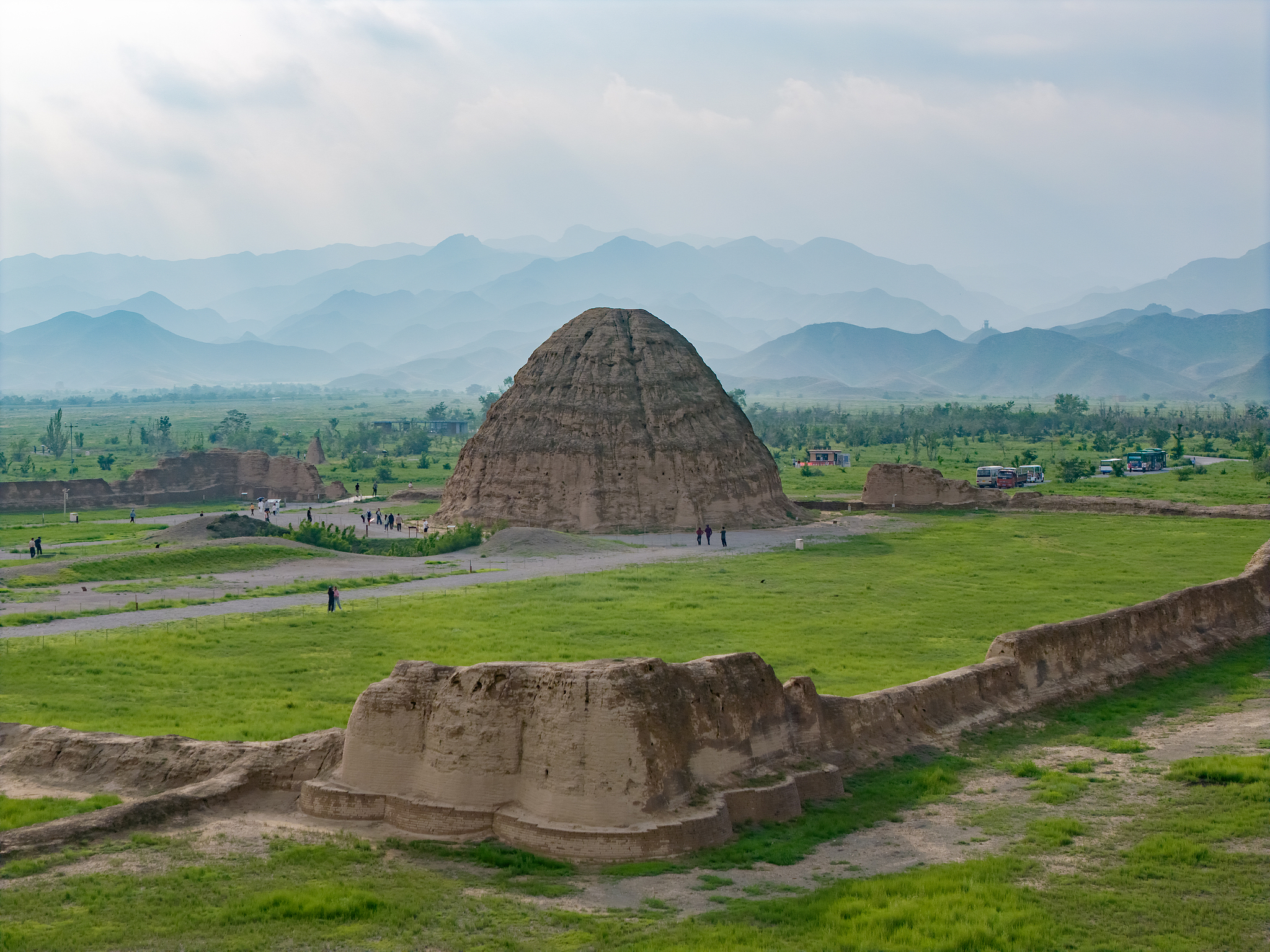 A section of the Xixia Imperial Tombs are seen in Yinchuan, Ningxia in July 2025. /VCG