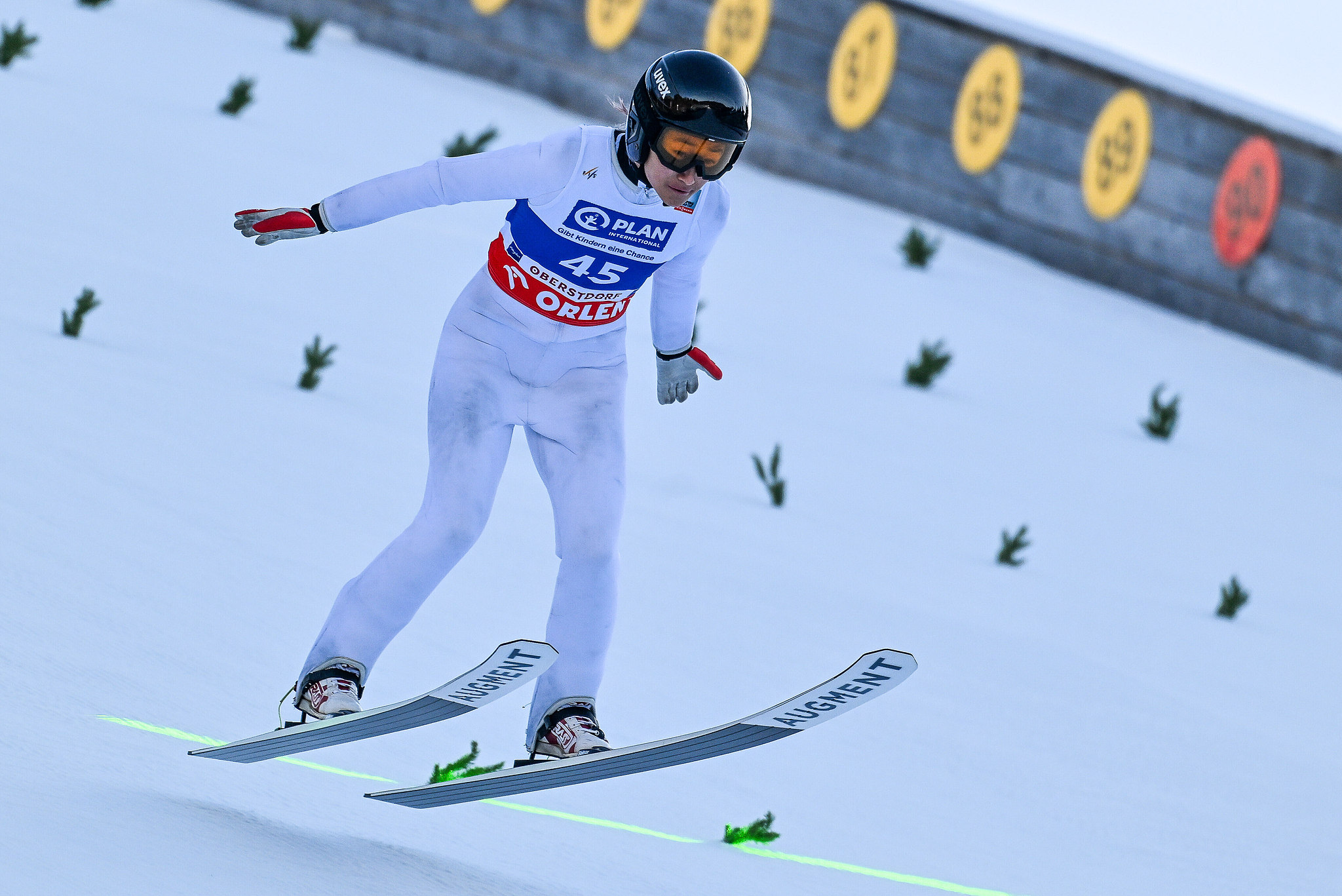 Zeng Ping of China competes in the women's individual large hill final at the FIS Ski Jumping ‌World ‍Cup in Oberstdorf, Germany, January 1, 2026. /VCG