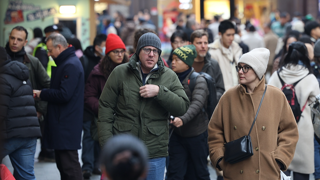 Foreign visitors in Shanghai, China, January 1, 2025. /VCG