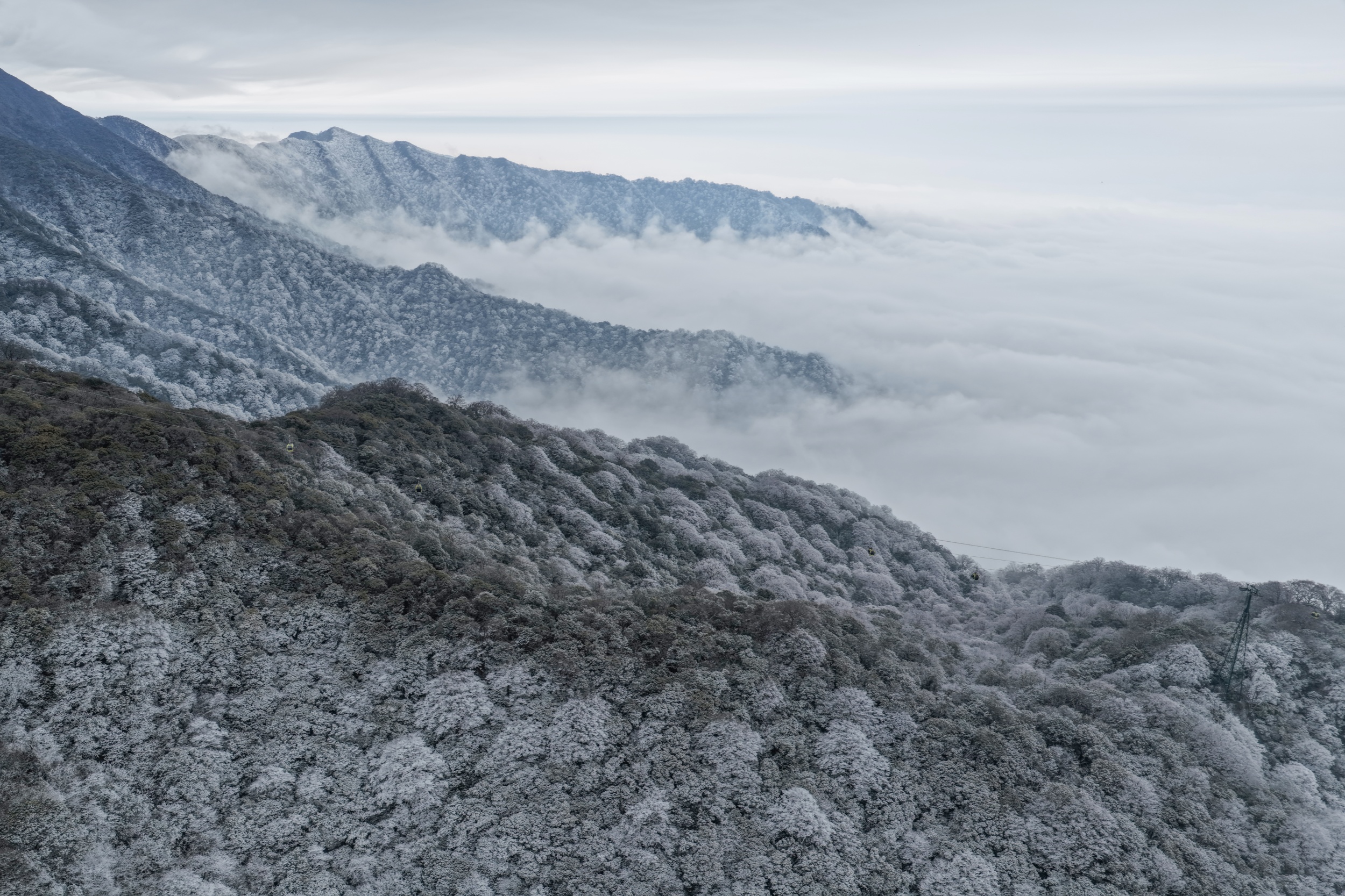 Mount Fanjing, a UNESCO World Natural Heritage site, is seen in Tongren, southwest China's Guizhou Province on January 2, 2026. /Tongren Media Convergence Center