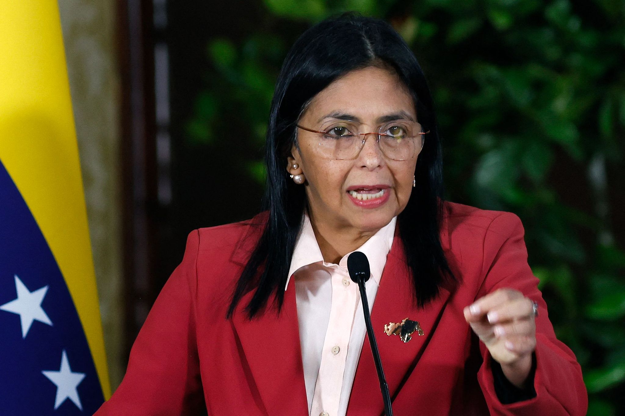 Venezuelan Vice President Delcy Rodriguez speaks during a meeting in Caracas, Venezuela, June 23, 2025. /VCG