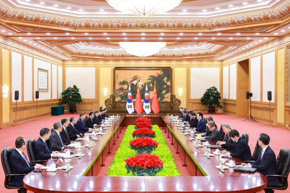Chinese President Xi Jinping holds talks with Republic of Korea President Lee Jae Myung in Beijing, China, January 5, 2026. /Xinhua