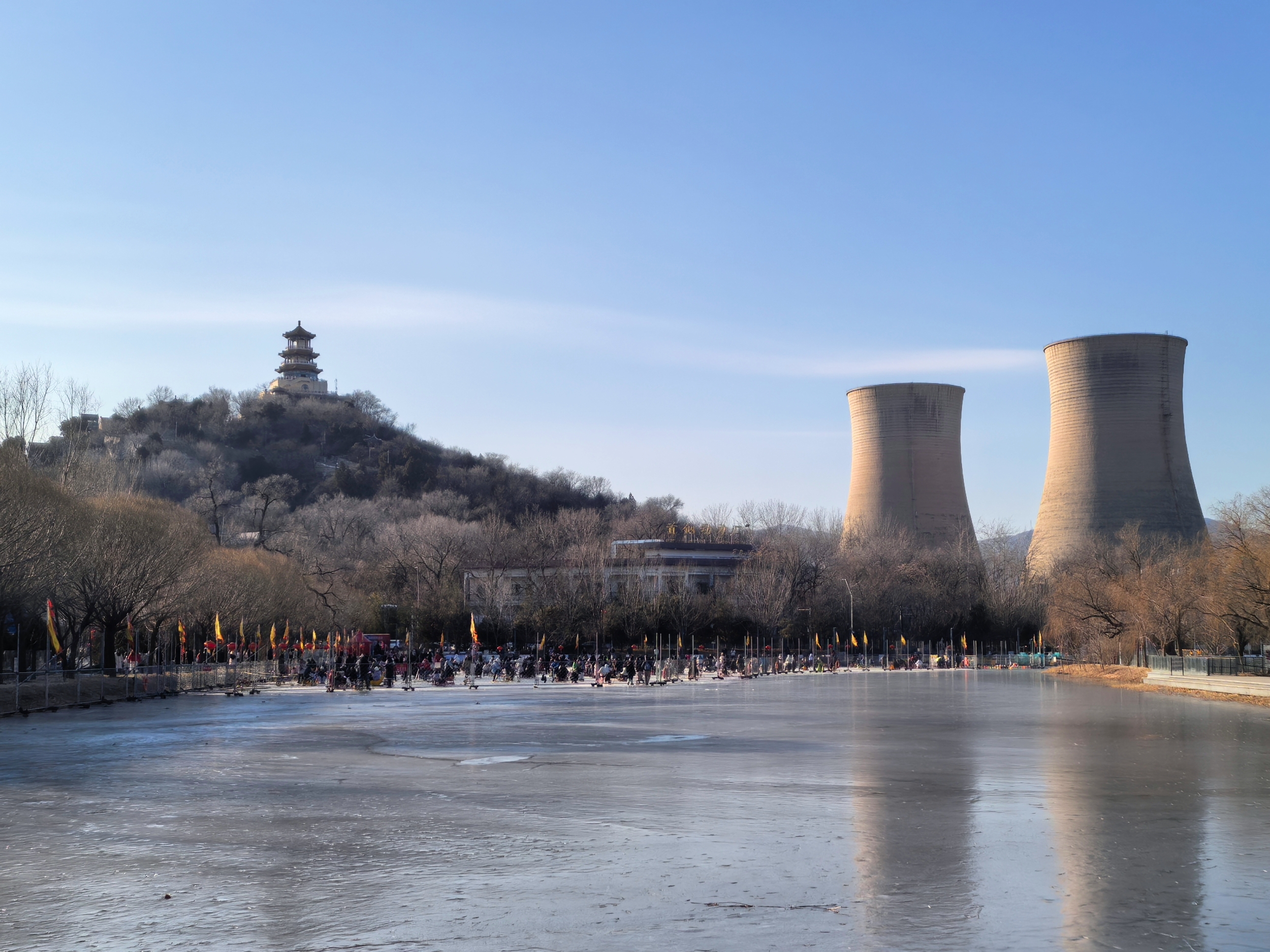 A view of Shougang Park is seen in Beijing on January 1, 2026. /CGTN