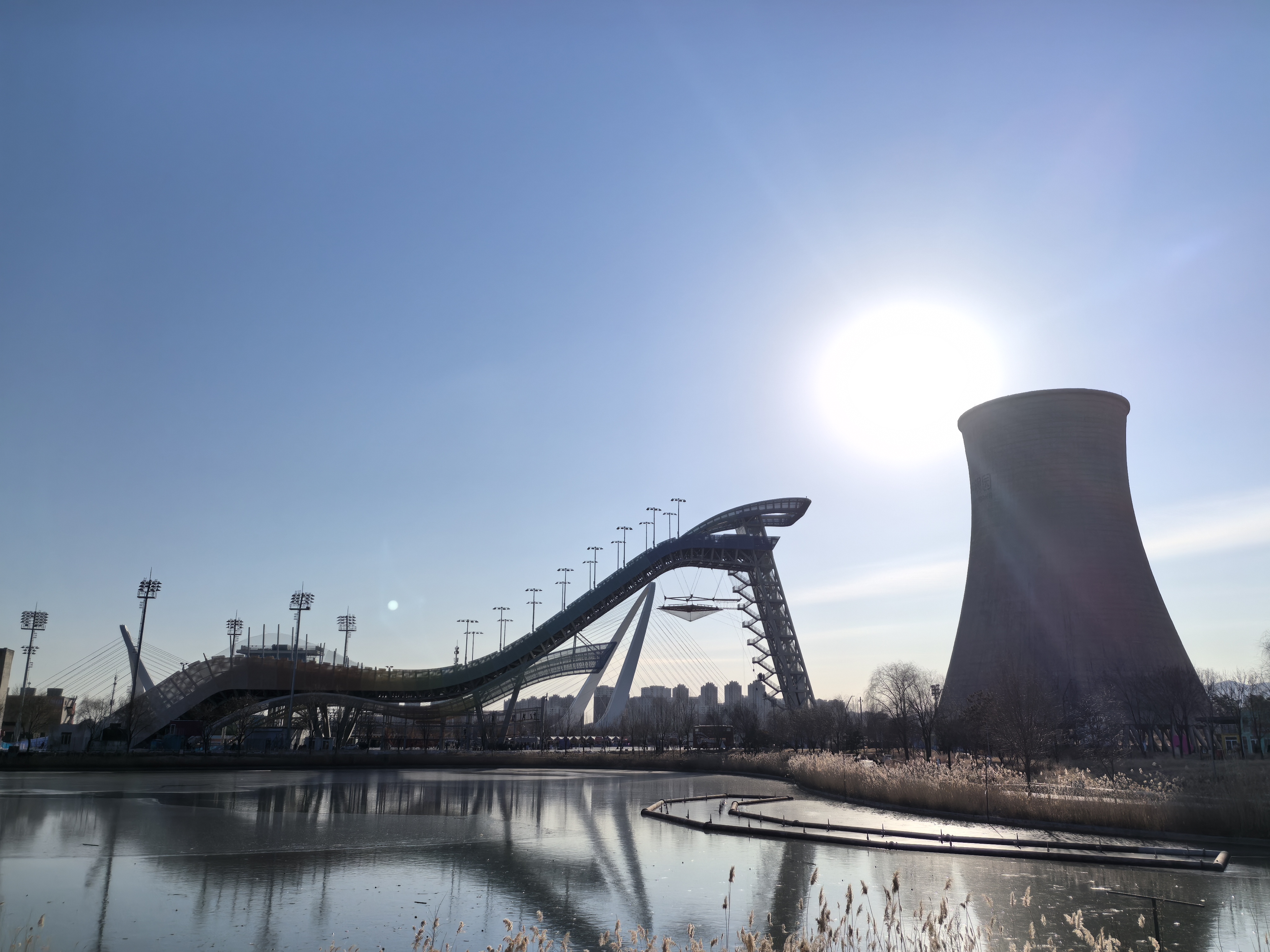 A view of Shougang Park is seen in Beijing on January 1, 2026. /CGTN