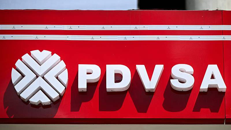 The logo of Venezuelan state-owned oil company PDVSA is seen at a gas station in Caracas, Venezuela, October 10, 2025. /VCG