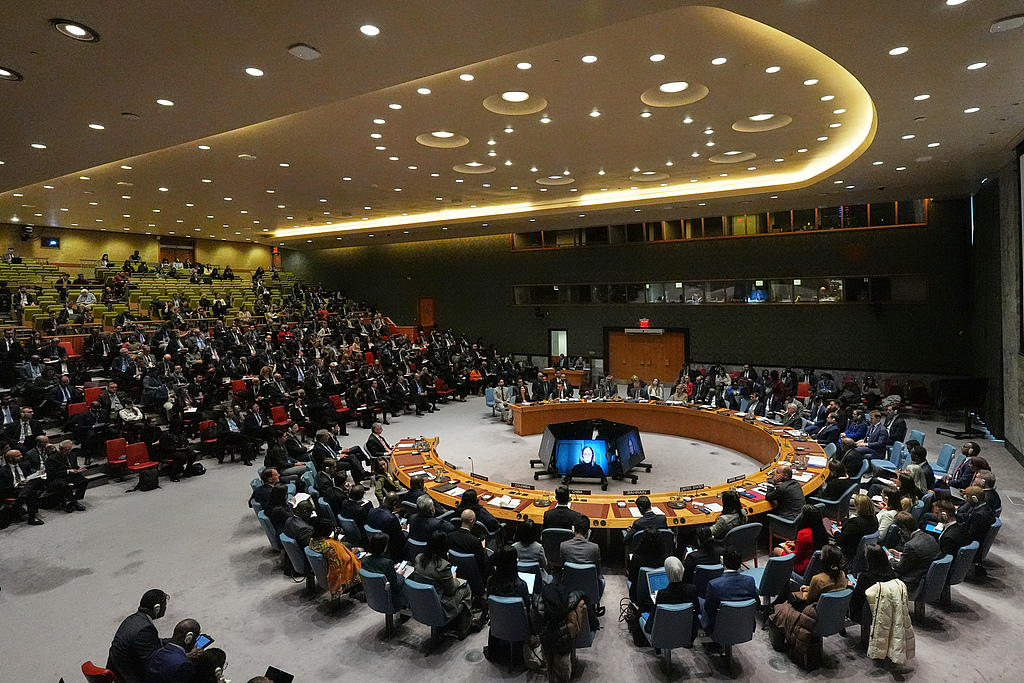 People listen as Venezuela's UN Ambassador speaks during a meeting of the Security Council on January 5, 2026 at the UN headquarters. /VCG